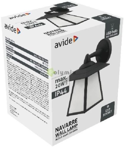 kültéri fali lámpa Navarre 1xE27 IP44 fekete