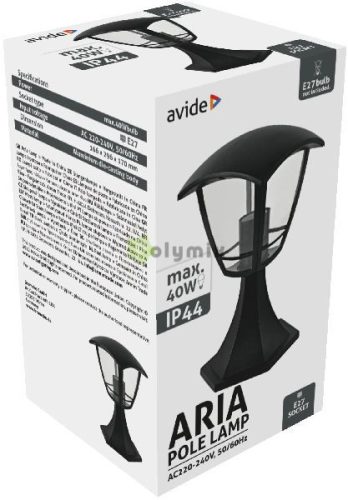 Kültéri Álló Lámpa Aria 29cm 1xE27 Fekete IP44