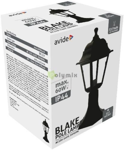 Kültéri Álló Lámpa Blake 1xE27 41.5cm Fekete IP44