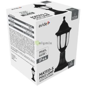 Kültéri Álló Lámpa Mateo-S 43cm 1xE27 Fekete IP44