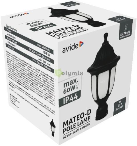 Kültéri Álló Lámpa Mateo XS 1xE27 Fekete IP44