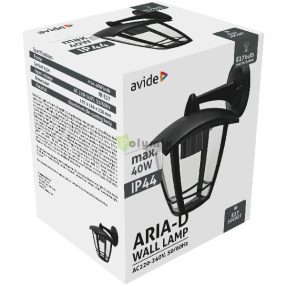 Kültéri Fali Lámpa Aria-D 1xE27 Fekete IP44