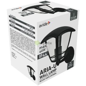 Kültéri Fali Lámpa Aria-U 1xE27 Fekete IP44