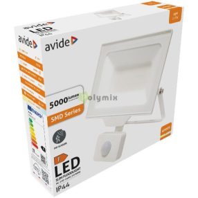   LED Opál Reflektor Slim SMD 50W NW 4000K Mozgásérzékelős PIR