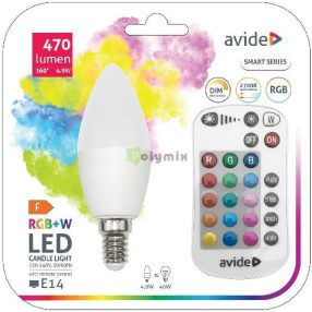 Smart LED Candle 4.9W RGB+W 2700K IR Távirányítóval