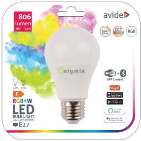 Smart LED Globe A60 9.4W RGB+W WIFI + BLE APP Control