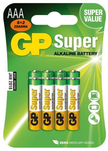 Super alkáli mikroceruzaelem 6+2