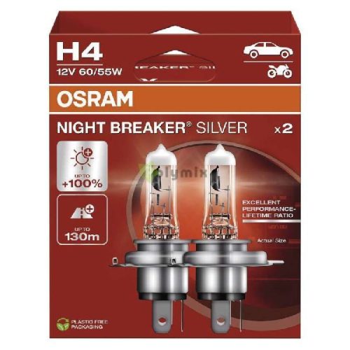 #H4 12V 60/55W NIGHT BREAKER SILVER - BOX (2 pc)