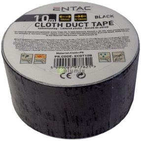 Szövet erősítésű szalag 0.18x50mm Fekete 10m