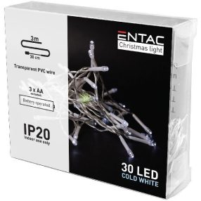 Karácsonyi Beltéri Füzér 30 LED CW 3,3m (3AA nt.)