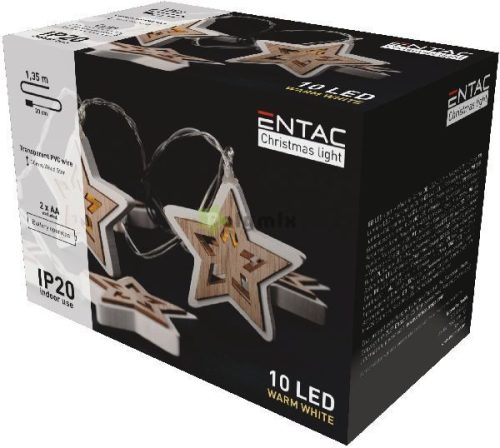 Karácsonyi Beltéri Fa Csillag 10 LED WW 1,65m (2AA nt.)