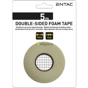 kétoldalas szivacs szalag 1x19mm 25mm mag, Fehér 5m