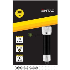 Elemlámpa 5LED Kulcstartós Fekete