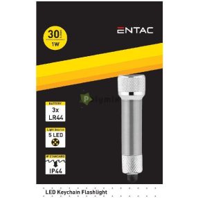 Elemlámpa 5LED Kulcstartós Ezüst