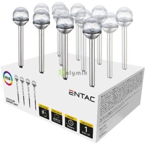   Entac Kerti Szolár Lámpa 400mm Rozsdamentes acél Üveg fej 1 LED RGB 12/kínáló