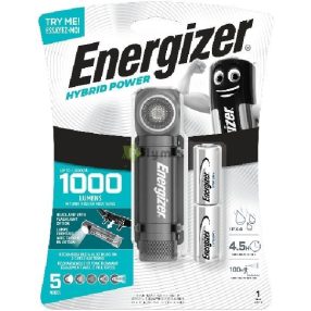 Energizer Fejlámpa Hybrid + 2x123 + 1x18650 akku