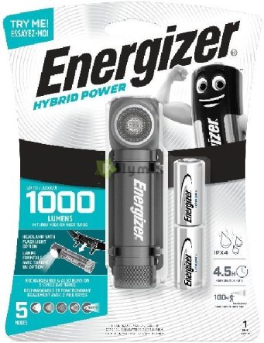 Energizer Fejlámpa Hybrid + 2x123 + 1x18650 akku