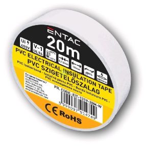 Szigetelőszalag 0.13x19mm Fehér 20m