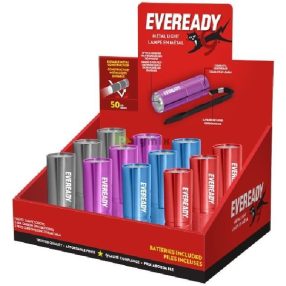 Eveready Metal Elemlámpa (12db/Kínáló), elemet tartalmaz