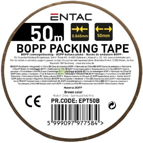 Csomagoló szalag 0.045x50mm Barna 50m