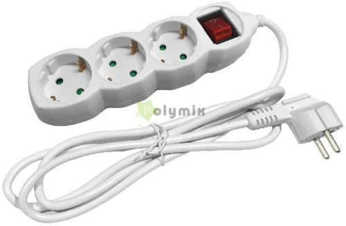 elosztó 3 Foglalat Kapcsolóval 5m 3x1.5