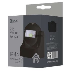 Mozgásérzékelő (PIR) IP44 180° fekete