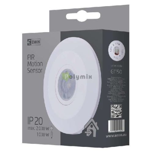 Mozgásérzékelő (PIR) IP20 360° fehér