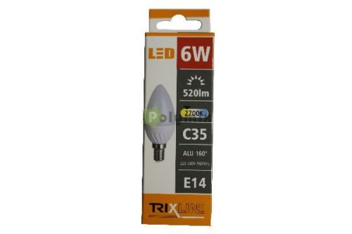6W-E14 gyertya LED izzó 2700K