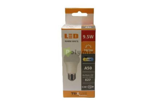 9,5W-E27 A50 270° LED izzó 2700K