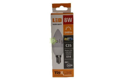 8W-E14 C35 gyertya LED izzó 2700K