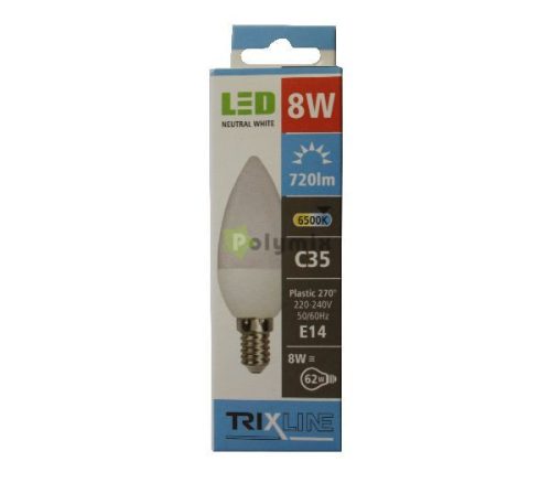 8W-E14 C35 gyertya LED izzó 6500K