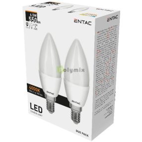LED Candle E14 6,5W NW 4000K Duo Pack