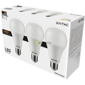 LED Globe E27 12W NW 4000K 3-Pack 3db/csomag
