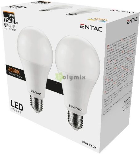 LED Globe E27 18W NW 4000K Duo Pack 2db/csomag
