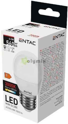 LED Mini Globe E27 6,5W WW 3000K