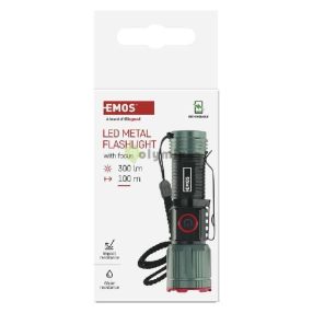 LED tölthető fém zseblámpa 300 lm, 700 mAh