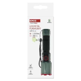 LED tölthető fém zseblámpa 1200 lm, 2200 mAh