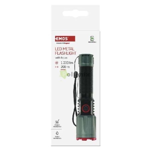LED tölthető fém zseblámpa 1200 lm, 2200 mAh