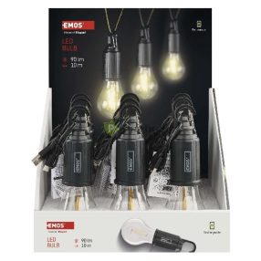 LED izzó USB tápegységgel 9db, box