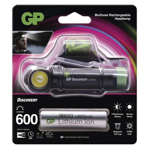 LED fejlámpa újratö. gp discovery chr35, 600 lm