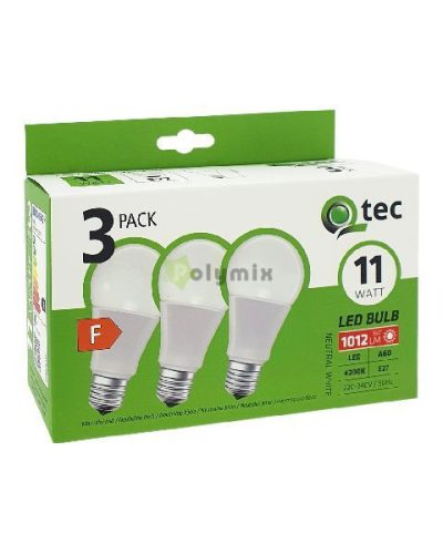 11W-E27 A60 LED izzó 4200K 3db/csomag