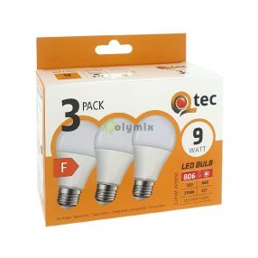 9W-E27 A60 LED izzó 2700K 3db/csomag