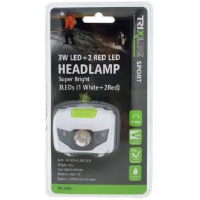 3W LED+2 piros LED fejlámpa TR 240S