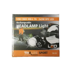10W CREE + 2x3W XPE LED-es akkumulátoros fejlámpa TR275