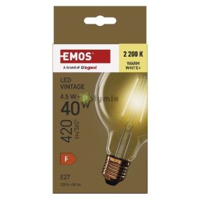   LED izzó Vintage G95 / E27 / 4,5 W (40 W) / 420 lm / Meleg fehér