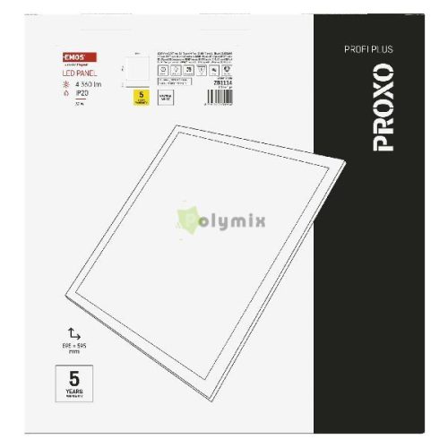 EMOS LED panel PROXO beépíthető 33W 4360lm IP20 term. fehér
