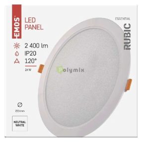 LED LUM. RUBIC REC.R 24W 2400LM IP20 NW W
