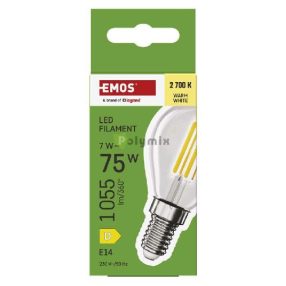 LED FLM MINI GL 7W(75W) 1055lm E14 WW