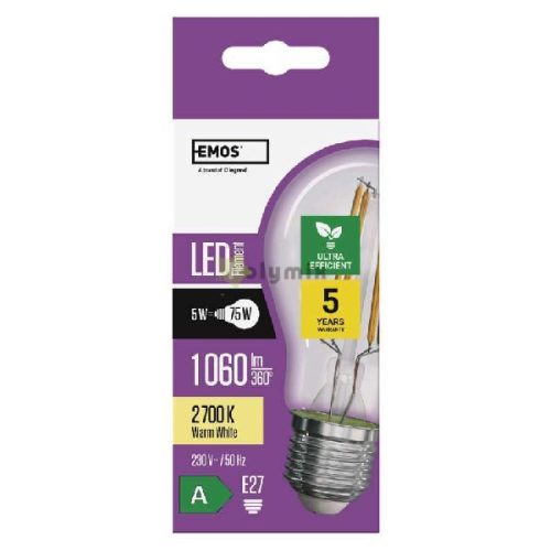 LED FLM A60 5W(75W) 1060lm E27 WWA CLASS