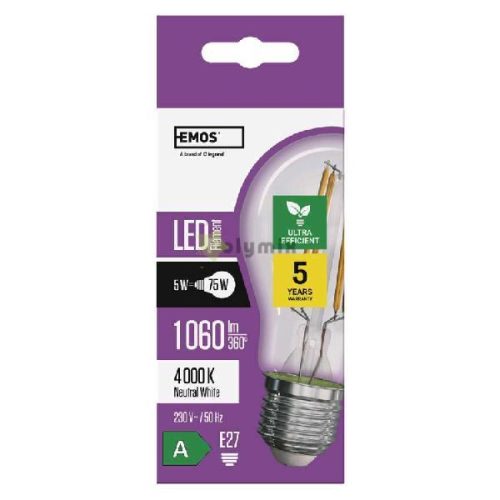 LED FLM A60 5W(75W) 1060lm E27 NWA CLASS